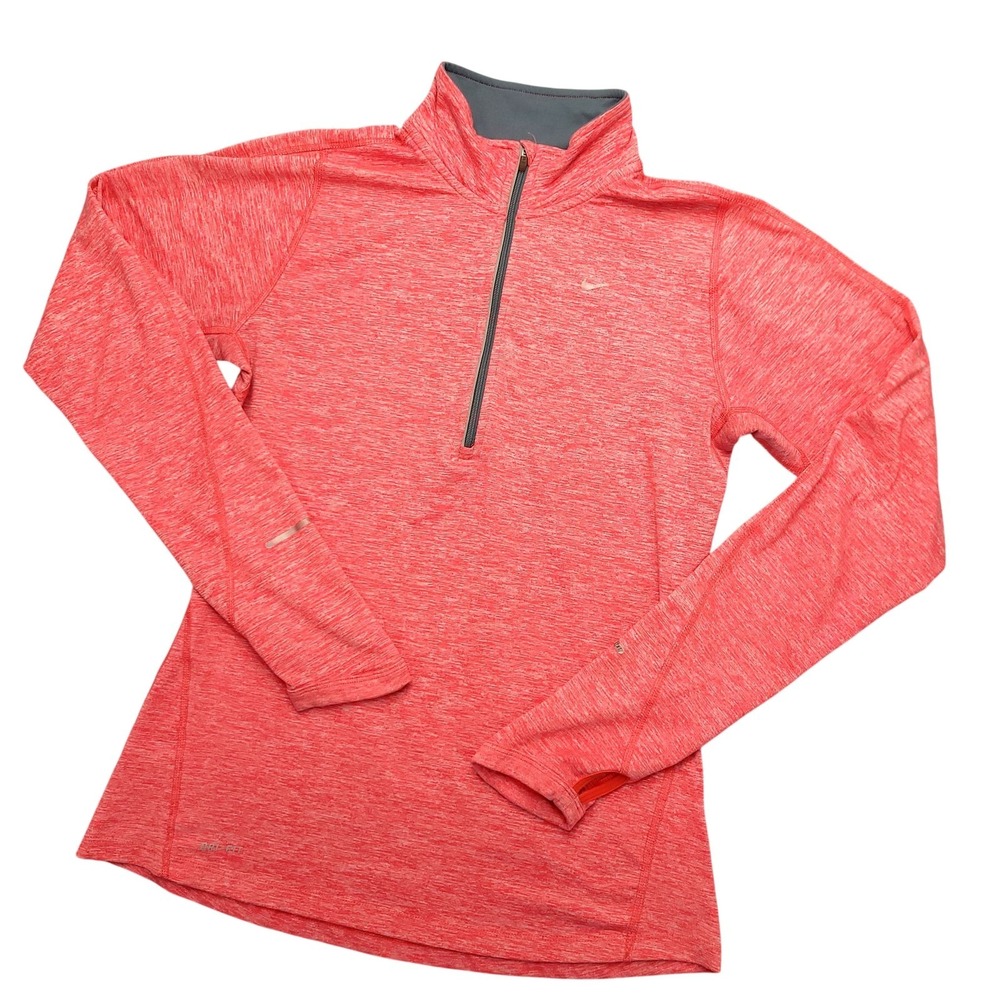 Nike Dri-FIT‎ Running Pullover Womens Small Pink 1/4 Zip Long Sleeve Athletic